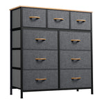 YITAHOME 9 Drawer Wide Fabric Dresser with Easy Pull Handles Sturdy Steel Frame for Bedroom Kids Room Closet Storage