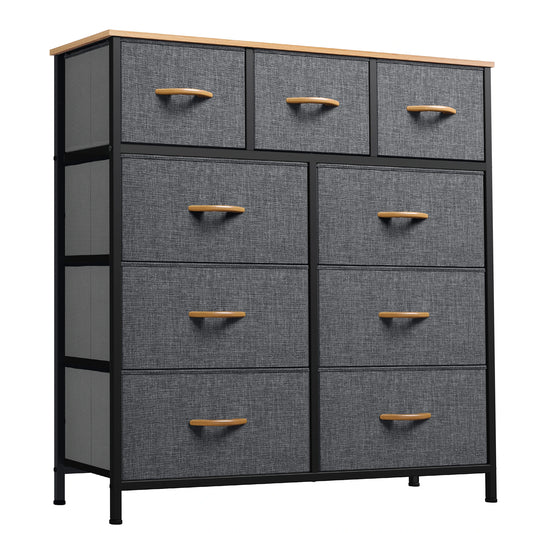YITAHOME 9 Drawer Wide Fabric Dresser with Easy Pull Handles Sturdy Steel Frame for Bedroom Kids Room Closet Storage