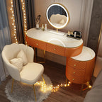 Nordic vanity chair white bedroom LED light Dresser storage cabinet makeup Dressing table light mirror stool bedroom furniture