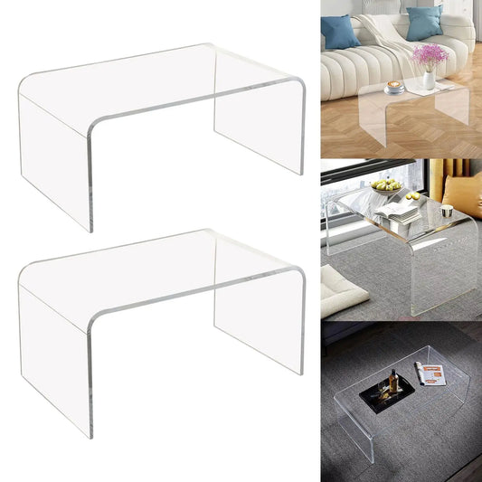 Acrylic Coffee Table Multiuse Acrylic Furniture Modern End Table Japanese Floor Table for Office Living Room Porch Family Garden