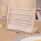 Solid Wood Children Bookshelf Multi-Layer Movable Shelf for Kids Storage Floor Standing Bookshelf Picture Book Rack Bookcase