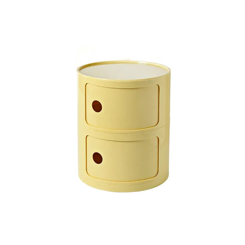 Creative Bedroom Bedside Table Modern Minimalist Round Storage Small Cabinet Large Capacity Plastic Side Cabinet