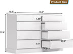 White Dresser for Bedroom,, Large Capacity Clothing Storage Cabinet, Wide Dresser for Bedroom Living Room Entryway