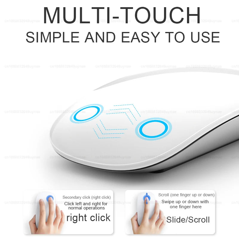 Ultra-thin Wireless Touch Mouse - Bluetooth 5.0 Multi-Touch for Mac, iPad, PC Laptop | AlluCanFind