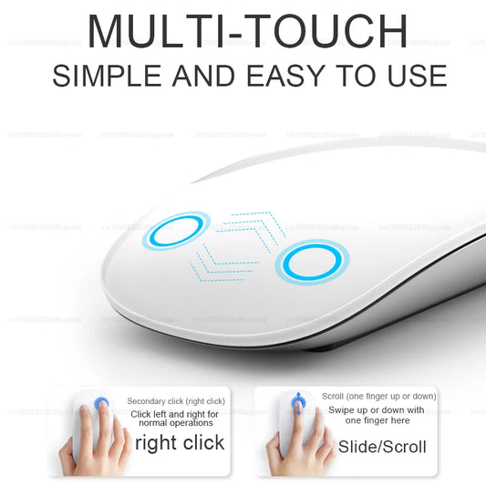 Ultra-thin Wireless Touch Mouse - Bluetooth 5.0 Multi-Touch for Mac, iPad, PC Laptop | AlluCanFind