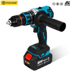 20V 13mm Brushless Impact Drill 20 Torque 120NM Cordless Impact Drill Screwdriver Drill Ice Drill Electric Drill Li-ion Battery