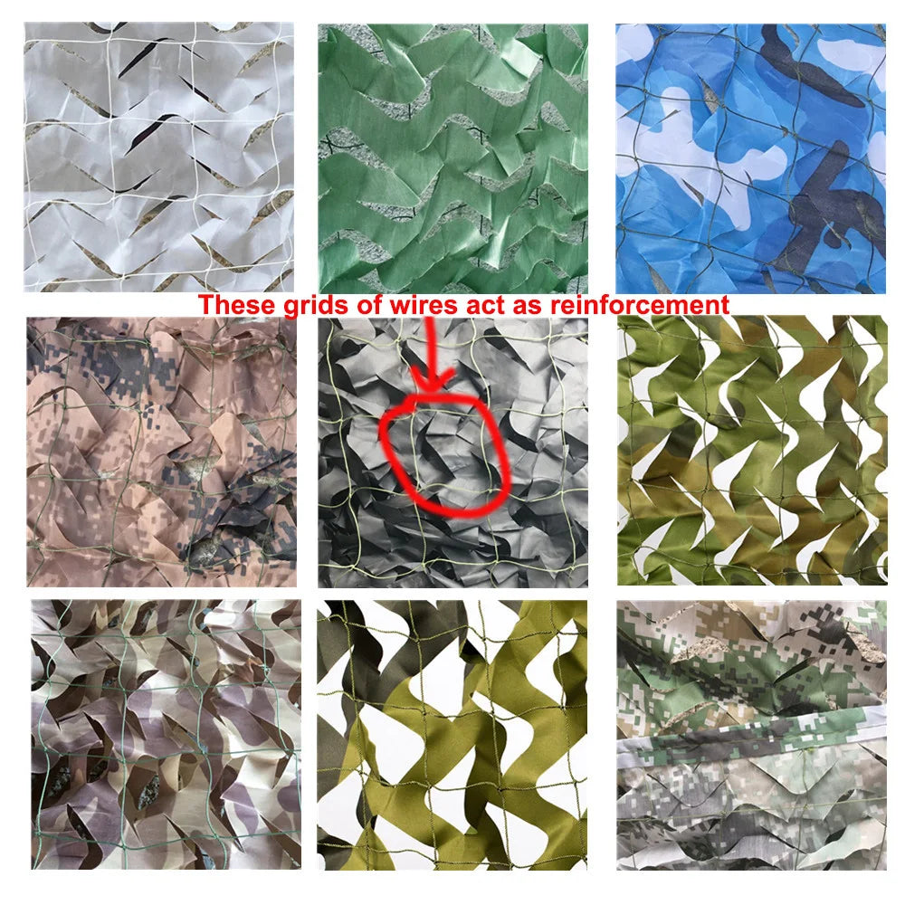 3x6M Reinforced Camouflage Nets  White Blue Black Desert Jungle Sand Garden Shade Mesh Awning 3*6m 6x3m 3x6 6x3
