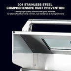 Customized L-Shaped Stainless Steel Outdoor Modular Kitchen with 6-Burner Gas Grill, Sink and Fridge Cabinet for Patio Backyard