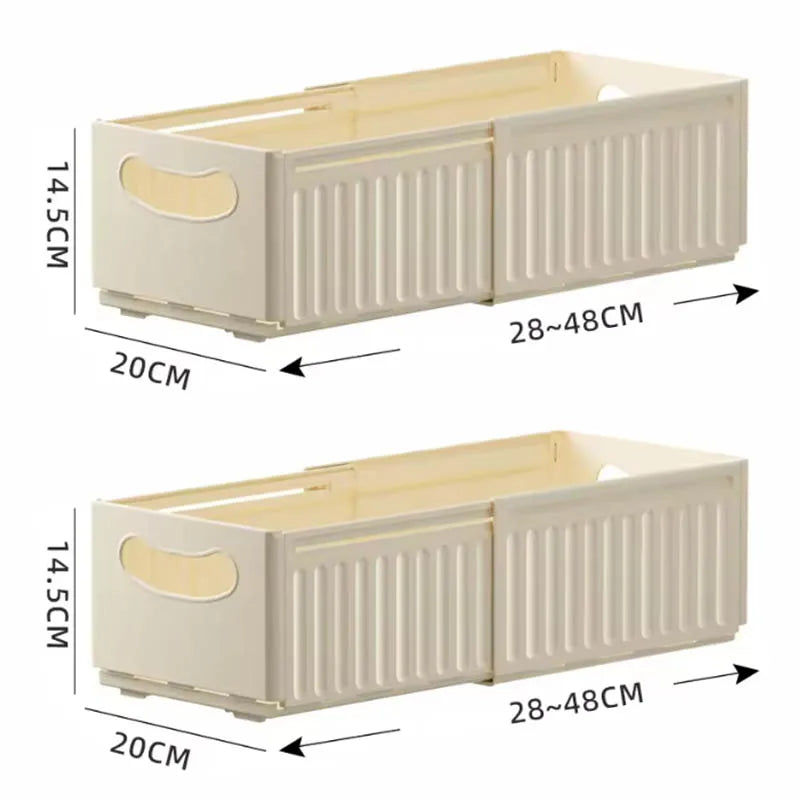 1/2/3PCS Retractable Drawer Organizer Adjustable Cabinet Storage Box Stackable Kitchen Organizers Sorting Storage Box For Home