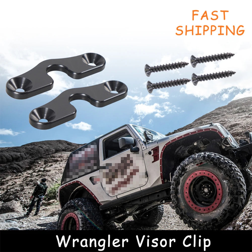 Sun Visor Repair Kit Metal Sun Visor Clip Fix Replacement Heavy Duty Visor Mounting Clips for Wrangler JK JL JT Gladiator 2018+