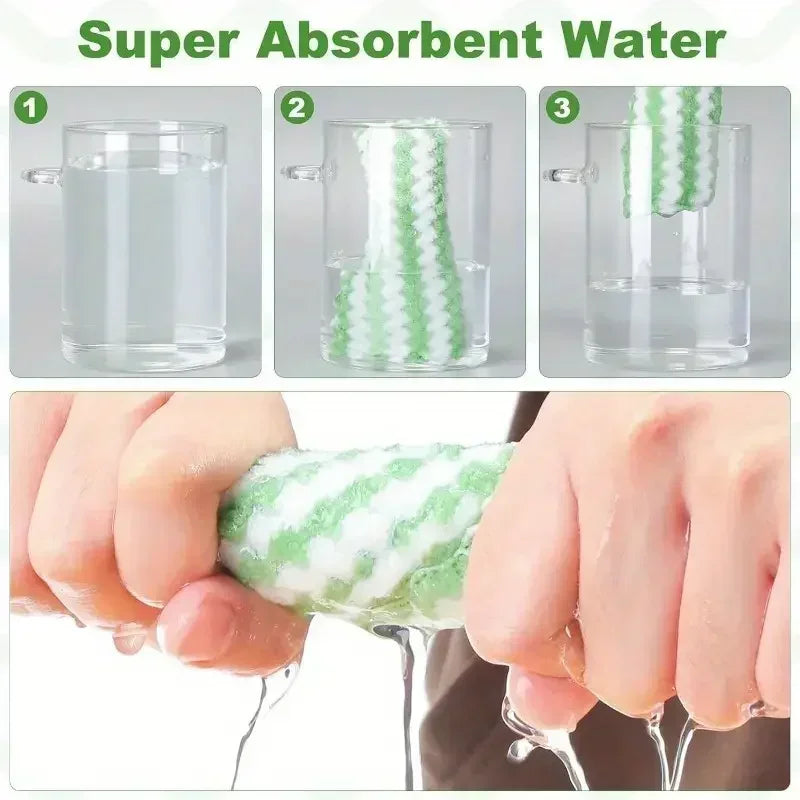 Microfiber Cleaning Cloth Velvet Thickened Dishcloths High Absorbent Scouring Kitchen Washing Dish Rags Household Wipe Towels