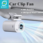 Eary Car Clip On Fan With 360 Rotate 100 Speeds Wind Adjustable USB Re