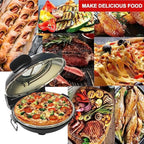 Klaif Electric Pizza Maker, 420℃, 1200 Watt, 5 Separate Temperature Levels, Flame Resistant Stone Plate 1200W 31cm