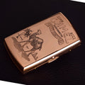 Retro Red Copper Brass Carved Cigarette Case for 12 Cigarettes Portable Tobacco Case Cigarette Holder Storage Box Smoking Tools