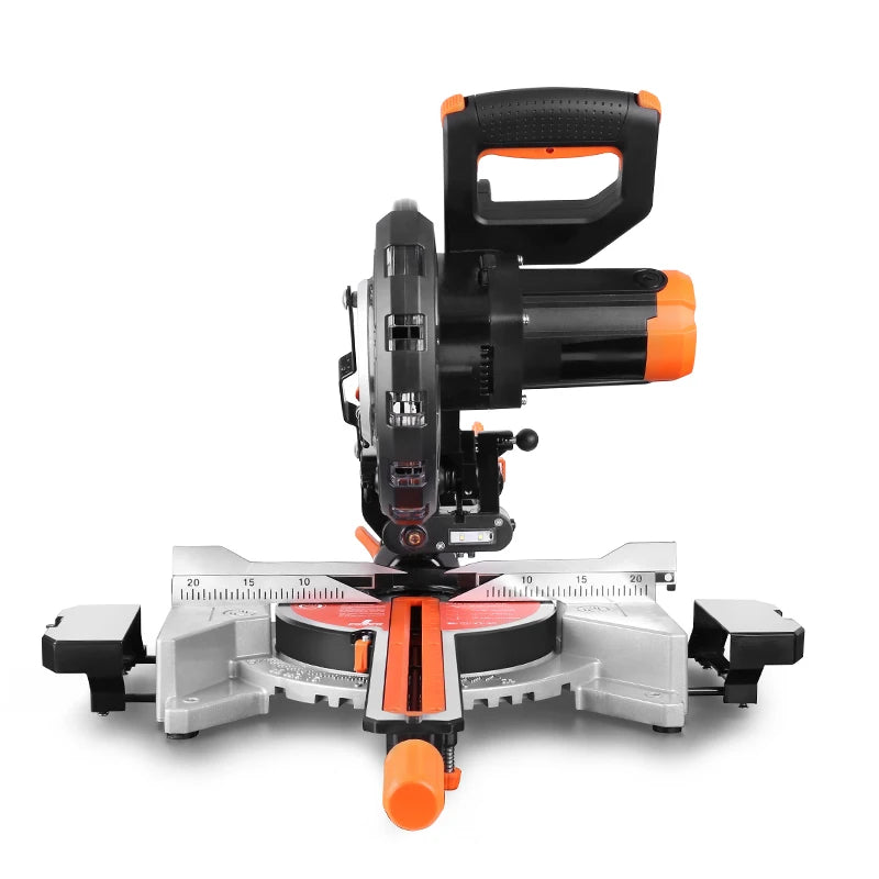 HASPOWER 8 Inch 210mm Sliding Miter Saw Single Bevel With Laser LED Light Electric Power Tool Cutting Machine