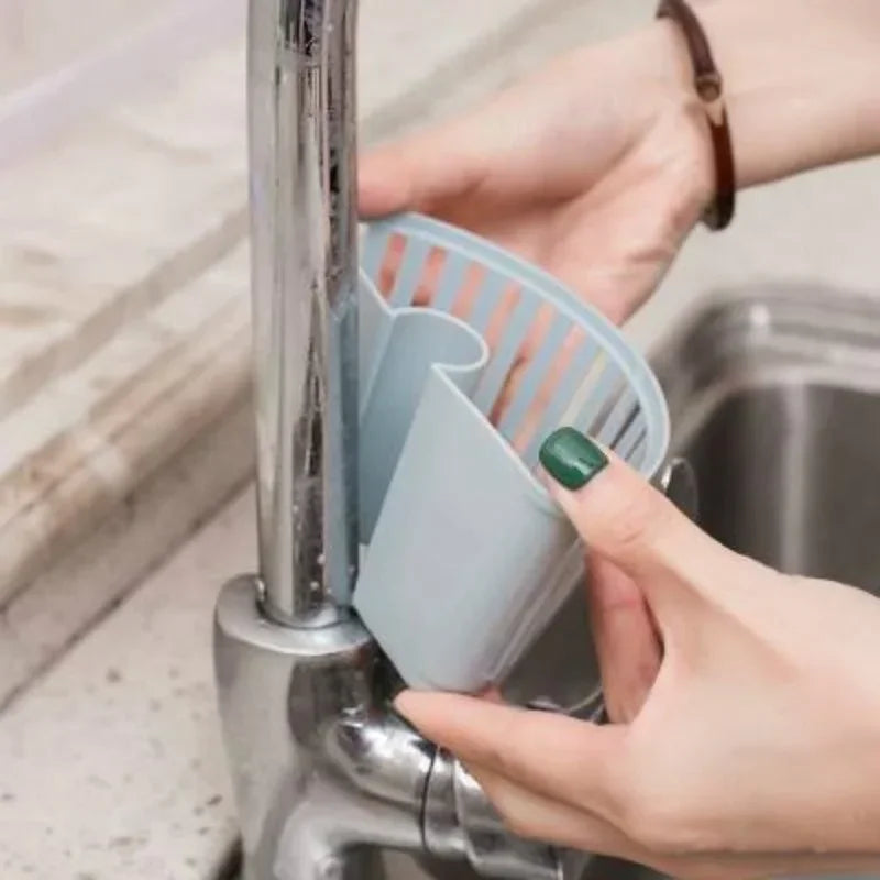 Kitchen Supplies - Plastic Drain Rack, Hanging Basket Racks, Spout Holder, Sponge Storage, Faucet Rack, Sink Shelf