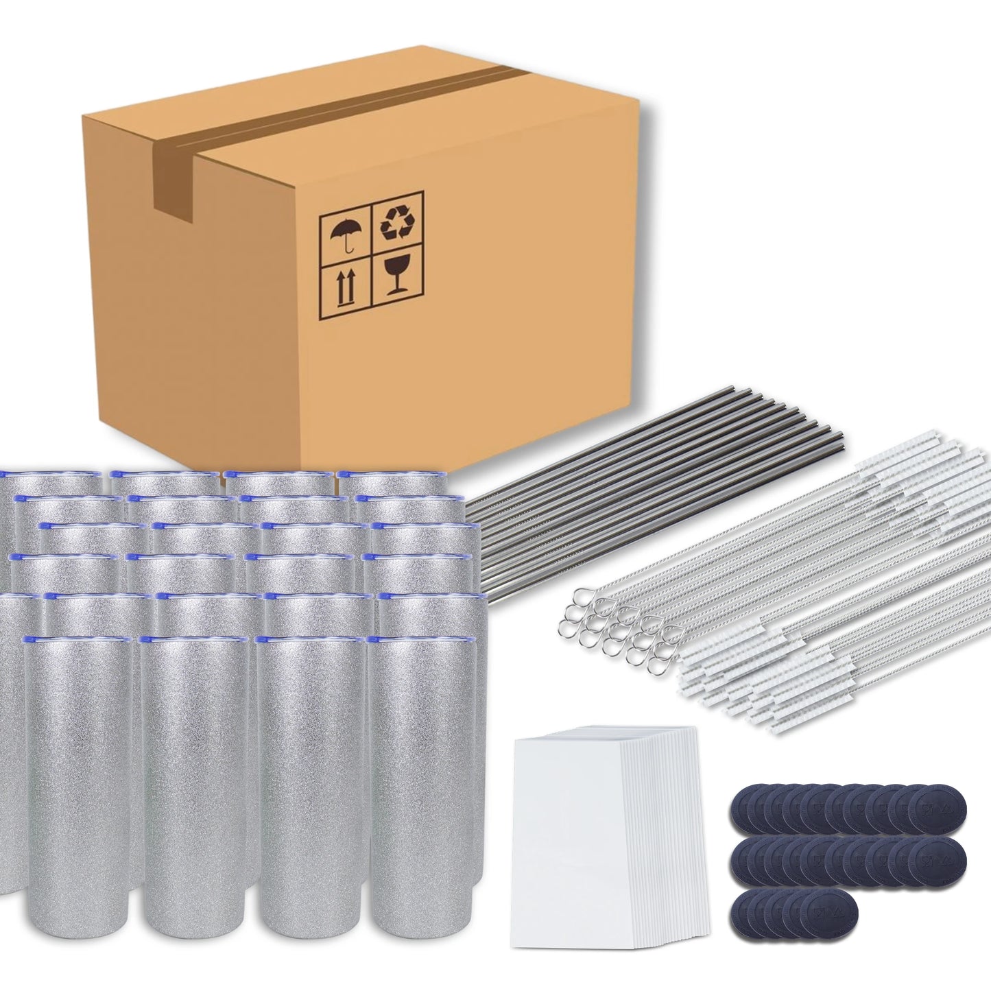 25pack US warehouse bulk 20oz 30oz Stainless Steel heat Printing Tumbler Double Wall Insulated straight Sublimation Tumbler