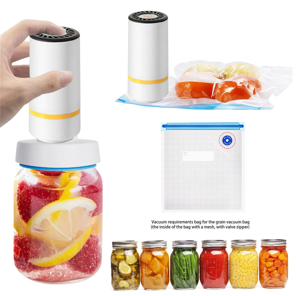 Universal Mason Jar Sealer Vacuum Kit BAP Free Vacuum Sealing Machine Food Preservation Storage for Wide Mouth Kitchen Gadgets