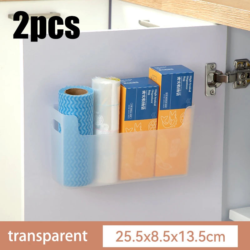 Kitchen Supplies Non Perforated Cling Film Rack Inside Cabinet Wall Rack Dish Drying Rack Cabinet Door Organiser For Kitchen