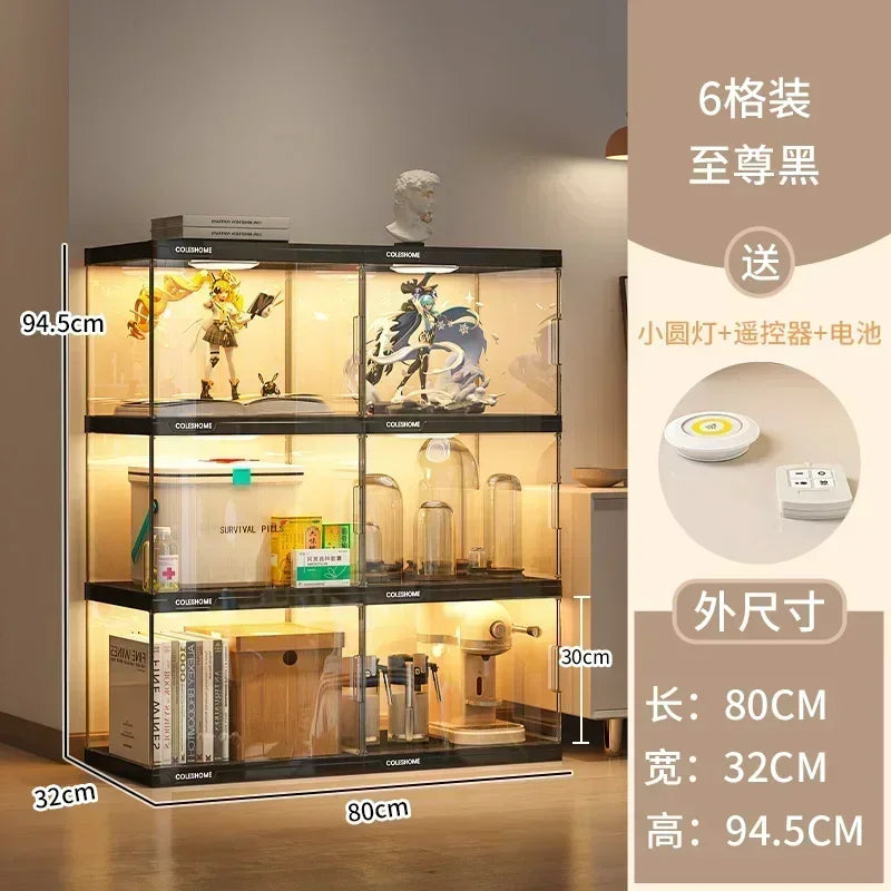Nordic Living Room Display Cabinet Bookshelf Storage Organizer Modern Design Cabinet With With Lights Home Decor Furniture