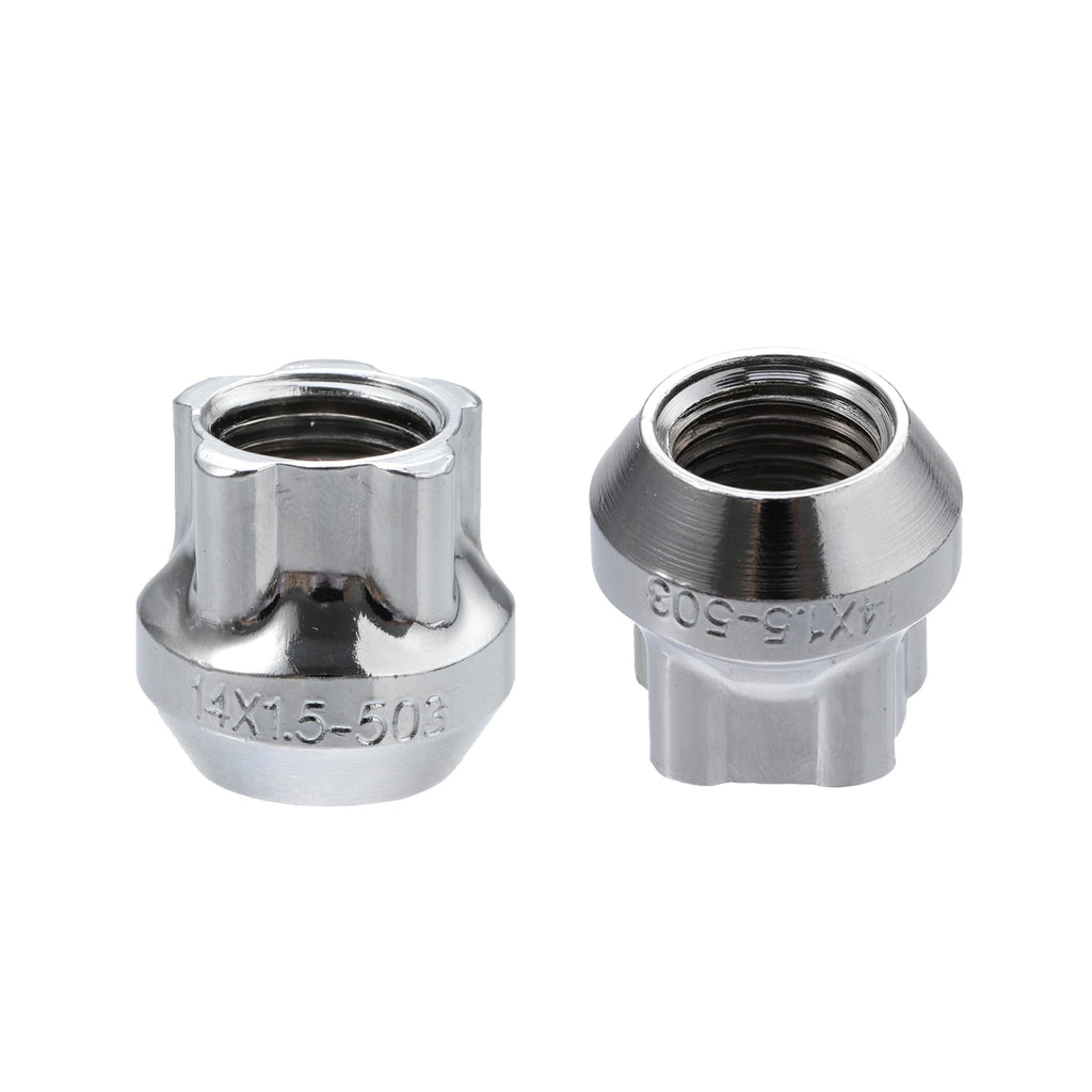 X Autohaux M14x1.5 Car Wheel Lock Lug Nuts Set Anti Theft Lug Nut Screw Fit for Tesla 3 S X Y 2012-2022-Pack of 5 Silver Tone