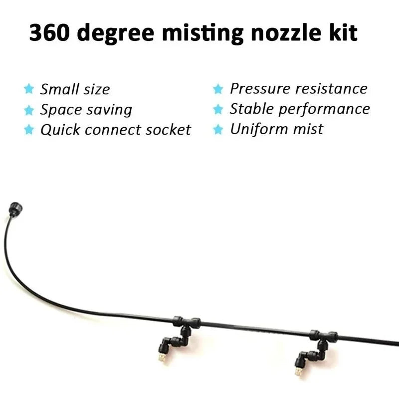 360°Rotating Atomization Fogger Nozzle 1-6Pcs Garden Adjustable Universal Spraying Reptile Rainforest Tank Landscaping Nebulizer