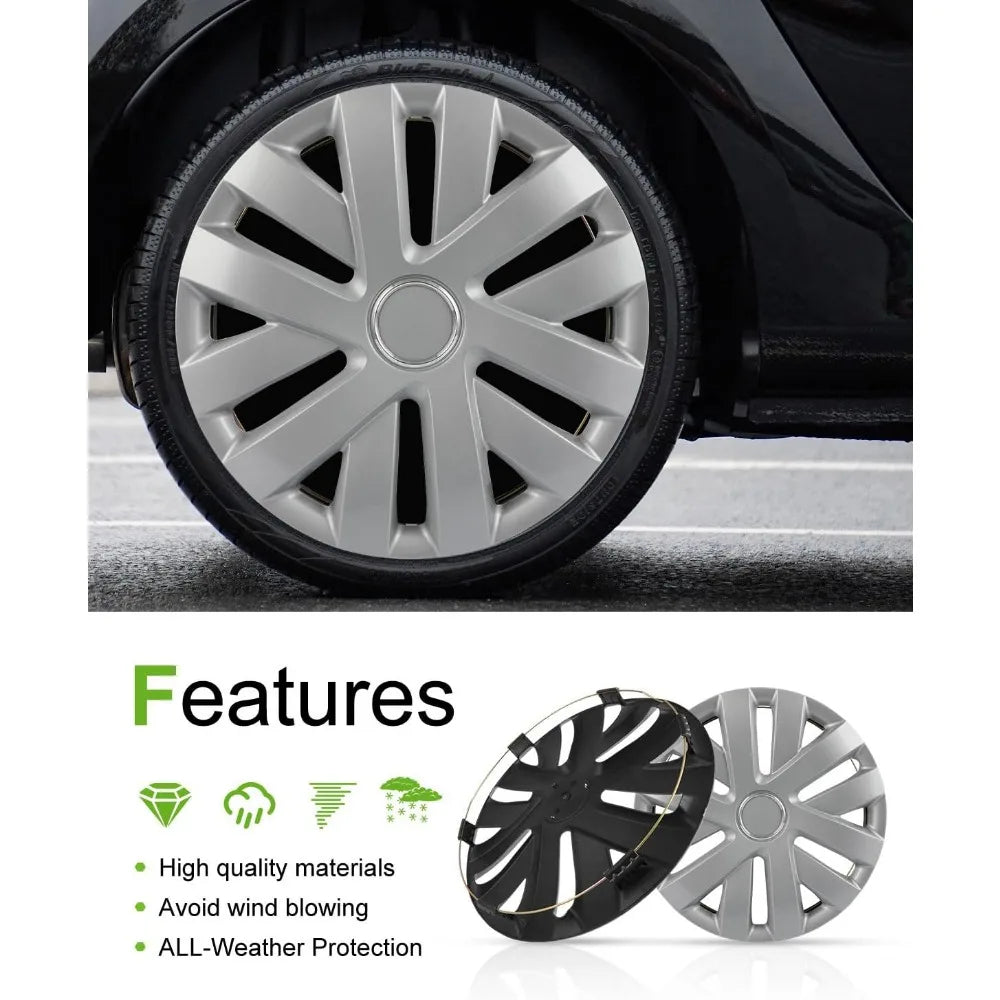 Snap On Hubcap Auto Tire Replacement Exterior Cap OEM Steel Wheel Hubcaps Wheel Cover Rim 16 Inch Hub Caps Universal Set of 4 PP