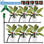 1/4" Hose Drip Irrigation System 360 Degree Adjustable 8 Hole Sprinkler Kit Garden Watering Inserting Ground Micro Flow Dripper
