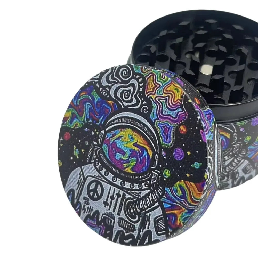 50mm Metal Astronaut Herb Grinder 4-Layer Spice Mill Mortar Raw Grass Tobacco Grinder Kitchen Tool Cigarette Smoking Accessories