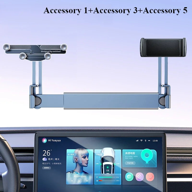 Hipacool Dual-position Car Screen Phone Holder Bracket Aluminum Alloy Adjustable for Tesla Model 3 Highland Y Car Accessories
