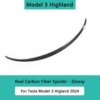 For Tesla Model 3/Y/S/Highland Spoiler Real Carbon Fiber Original High Performance Auto Trunk Tail Wing Car Exterior Accessories