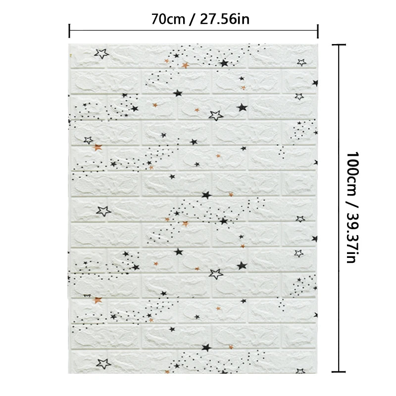 70cmx1/2/3/5/10m Brick Pattern Wall Sticker Decoration PVC 3d Wallpaper Waterproof Wall Sticker for Children's Room Home Bedroom