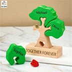 Wooden Family Tree Puzzle,Personalized Customized Free Engraving Custom Name Christmas Tree,Desktop Ornament Decorations Gifts