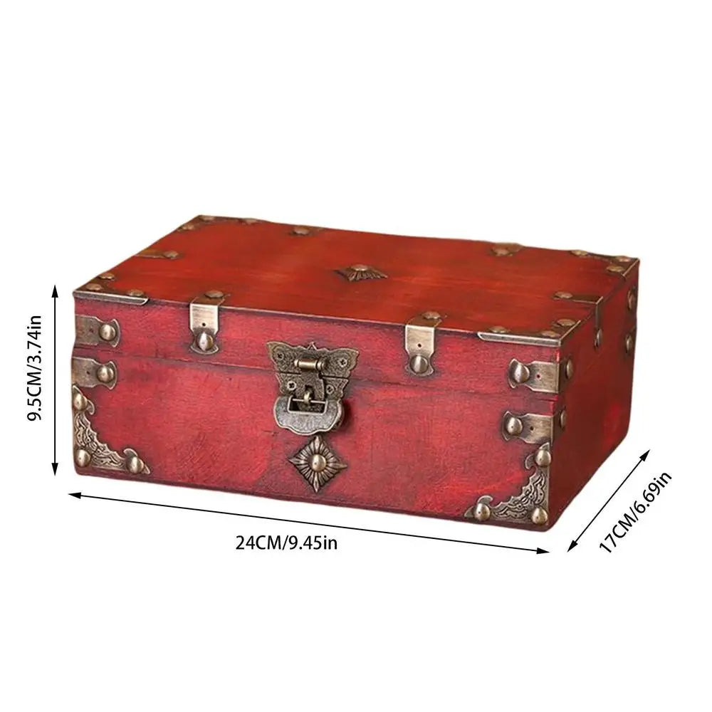 Retro Storage Box Jewelry Wood Wooden Lock Catch Organizers Vintage Gifts Container Sundries Organizer Storage Boxes