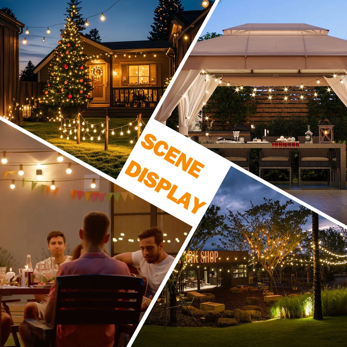 Vintage G40 Frosted Globe String Lights E12 220V EU Warm White 110V US Waterproof Retro Wedding Garden Light New Year's Garland