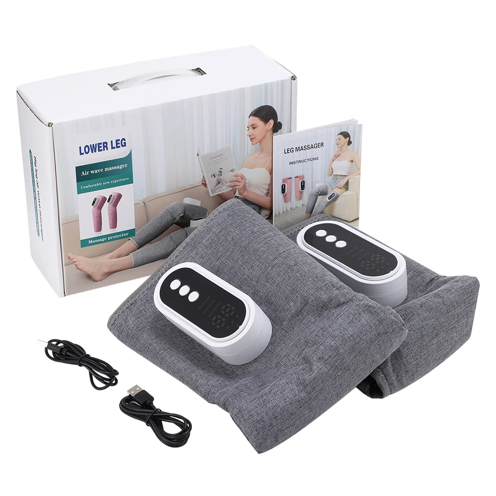 Electric Leg Massager 3-Speed Hot Compress Thigh Calf Massage Relax Muscles Relieve Fatigue Promote Blood Circulation