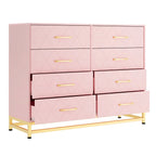 8 Drawer Dresser with Metal Handles,Modern Wood Chest of Drawers,Sturdy Frame Bedroom Furniture for Closet Hallway
