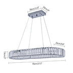 Crystal Oval Desig Led Chandelier Modern Large Crystal Pendant Hanging Light Fixtures For Living Room Bedroom Ceiling Lustres