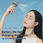 New 120th Speed Handheld Ice Coating Fan Digital Display Turbo Violent