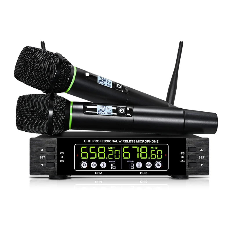 Professional wireless microphone 2 channels charging handheld home karaoke KTV performance singing microphone