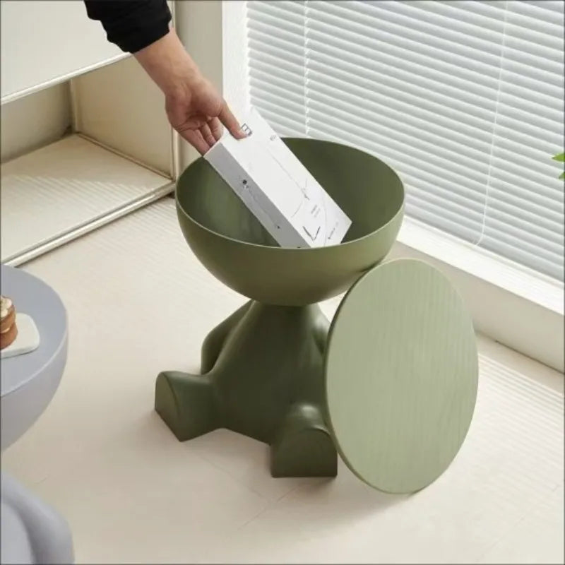 Creative sofa side table removable coffee table cream style simple household living room round table side table small table rack