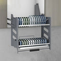 Kitchen Hanging Cabinet Lifting Pull Baskets 304/202 Stainless Steel Double Layer Damping Hydraulic Smooth Lift Bowls Shelf New