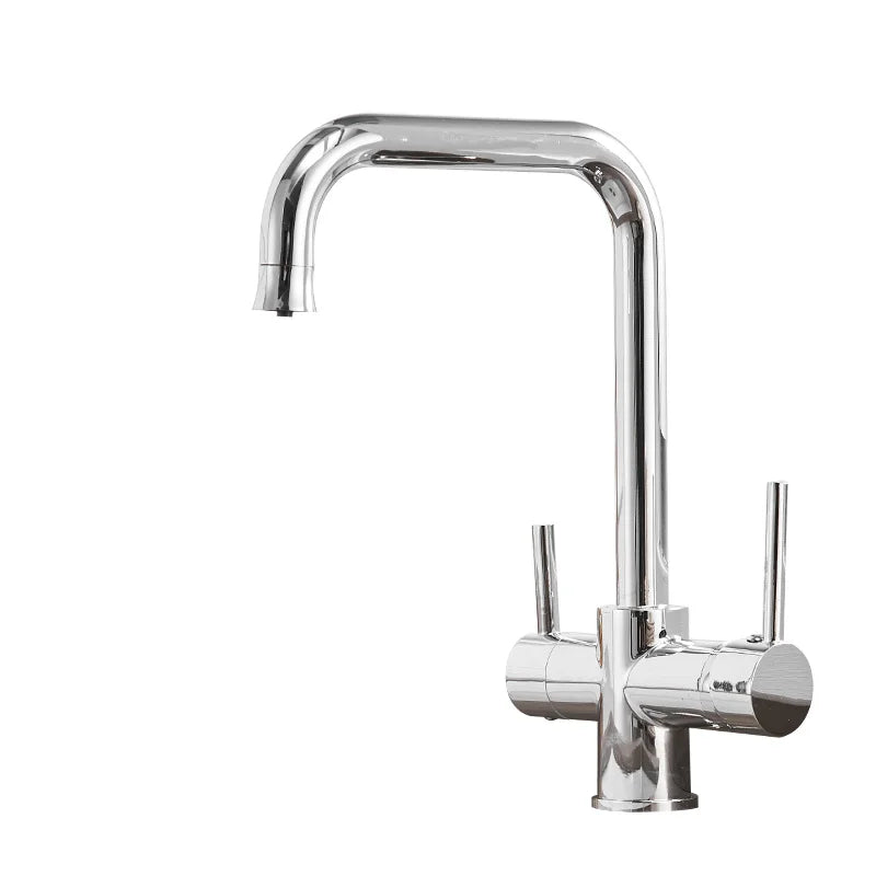 ROVATE 3 in 1 Kitchen Faucet, Hot and Cold Kitchen Sink Faucet with Drinking Faucet Water Filter