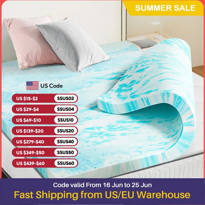 Cooling Gel Memory Foam Topper