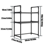 2/3 Floor Kitchen Microwave Rack, Desktop Oven and Toaster Storage Rack, With Hooks to Save Space, Kitchen Storage Rack