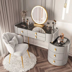 Dressing table glass desk bedroom modern makeup table wooden drawers Storage vanity chair comfortable furniture for bedroom