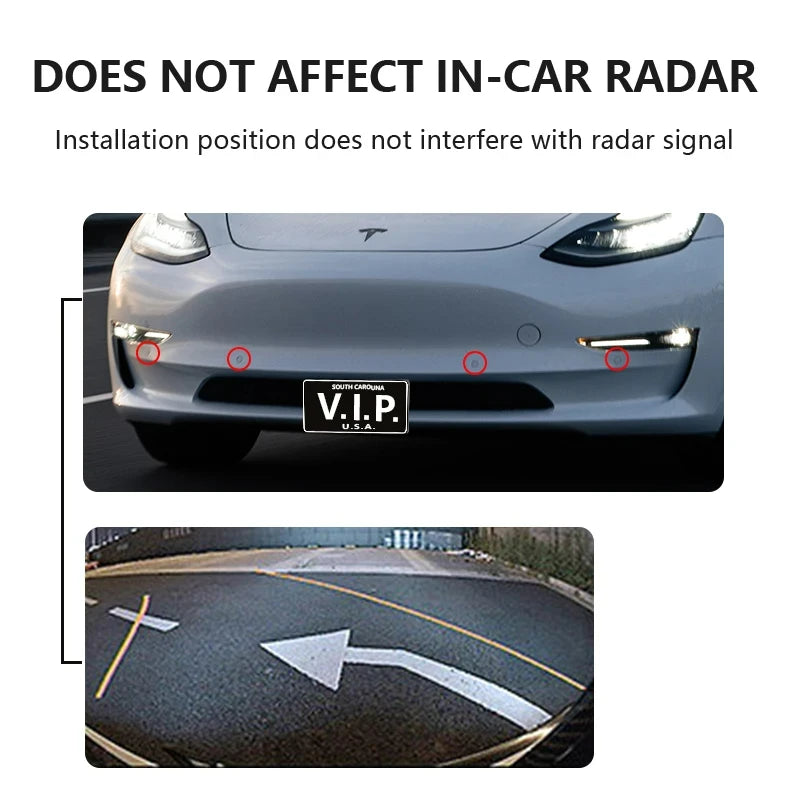 For Tesla Model 3 Y 2023 2024 Update Car Lifting License Plate Frame Portable American Standard Interior Parts Accessories