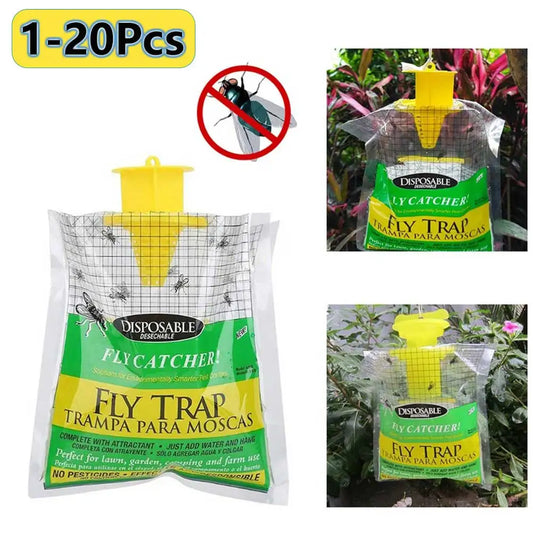 1-20Pcs Hanging Outdoor Fly Trap Disposable Insect Bug Attract Fly Catcher Bag Mosquito Trap Catcher Wasp Fly Killer Flie Trap