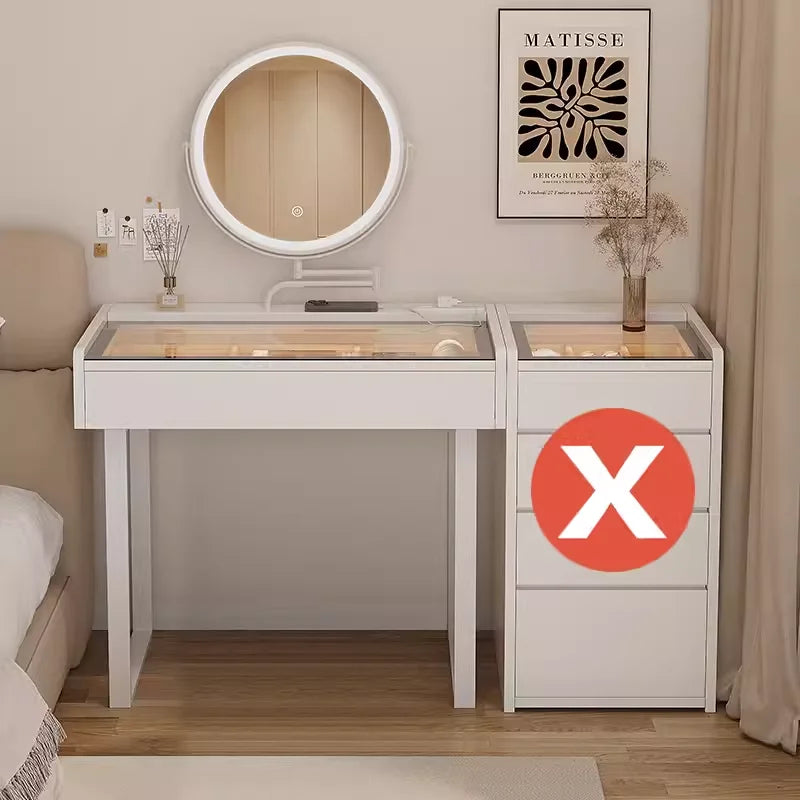 dressing table with light mirror vanity stool Drawer for clothes makeup toiletries vanity table Hairstyles bedroom furniture