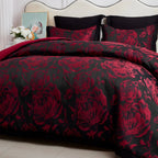 7-Piece Queen Comforter Set with Matching Curtains Jacquard Seersucker Floral Design Hypoallergenic Bedding Set Easy Care